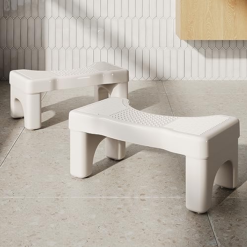 (2 Pack) Premium Toilet Stool Squat for Adults, Original Non-Slip Squatting Poop Stool, Ergonomic Bathroom Pooping Stool, Sturdy Potty Stool, Hea