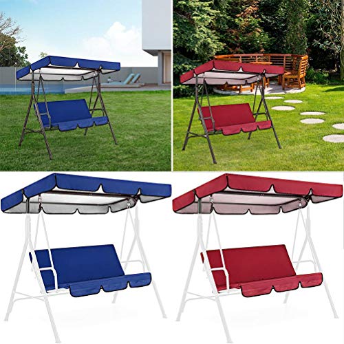 Patio Swing Cover Set, Hammock Cushion for Garden Chair 3 Seater Patio Swing Canopy Top Cover Set Waterproof Swing Seat Pads