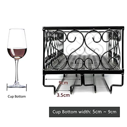 Stylish Simplicity Industrial Metal Wall-Mounted Wine Glass Holder Black Vintage Stylish Simplicity Champagne Glass Wine Glass Goblet Holder 80X2