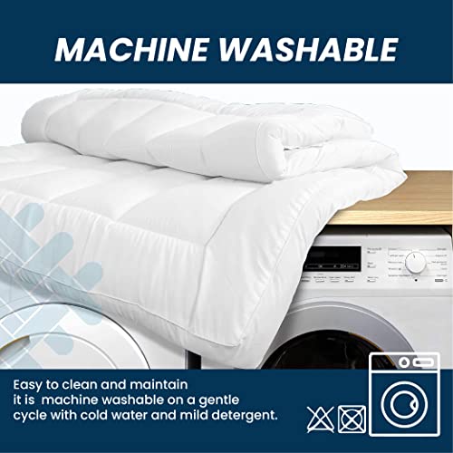 hut Microfiber Mattress Topper-Anti Allergic Mattress Topper Double Bed 4 Inches, Mattress Cover With Elasticated Corner To Easily Fits Over Matt