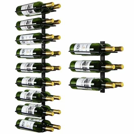 B4Life Wine Rack Wall Mounted, 18 Bottle Wall Wine Rack Metal Wall Wine Racks for Wine Bottles, Wine Holder Wall Mounted, Hanging Wine Rack