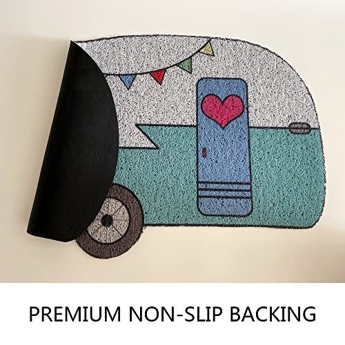 Kay&J Camper Door Mat, 16x24 Inch-Indoor Outdoor RV Welcome mat- Traps Dirt and Mud, Cute Camper Collection