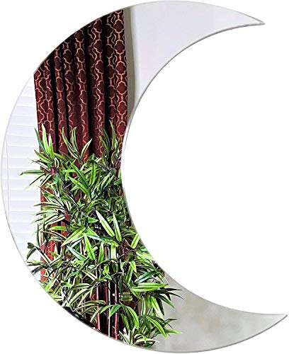 Crescent Moon Mirror - Wall Decor with Chic Boho Aesthetic for Urban Living Room Apartment Bedroom or Home - Durable Lightweight and Safe Acrylic