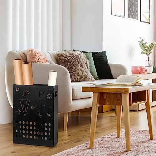 Coloch Metal Umbrella Stand Rack, Freestanding Umbrella Holder Bin Multipurpose Cane Storage Rack with Weighted Base for Umbrella, Walking Stick,