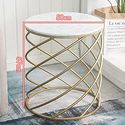 JJZXD Custom Nordic Sofa Side Table Simple Creative Marble Small Round Table Bedroom Table Bedside Cabinet Light Corner (Color : Vert)