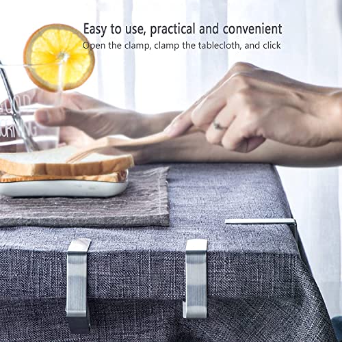 Menmamenma 12 Pack Tablecloth Clips Stainless Steel Adjustable Table Cloth Clip Outdoor and Indoor Table Cover Clamps Holder for Outside Party Pi