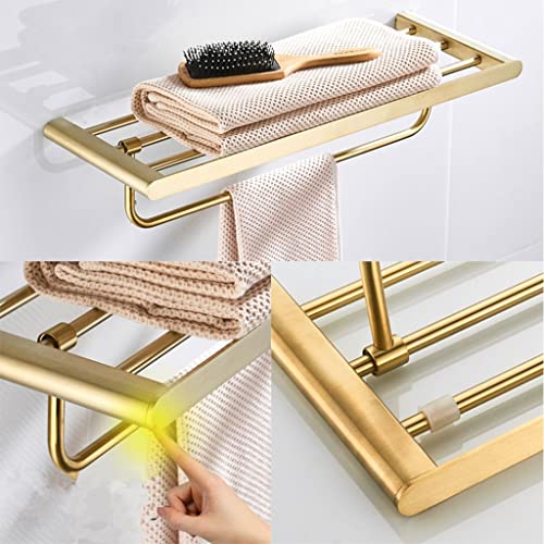 HIGOH Towel Racks,Bathroom Towel Rack Wall Mounted Towel Holder,Bathroom Accessories Brushed Bath Hardware Copper Material Towel Rack,Towel Holde