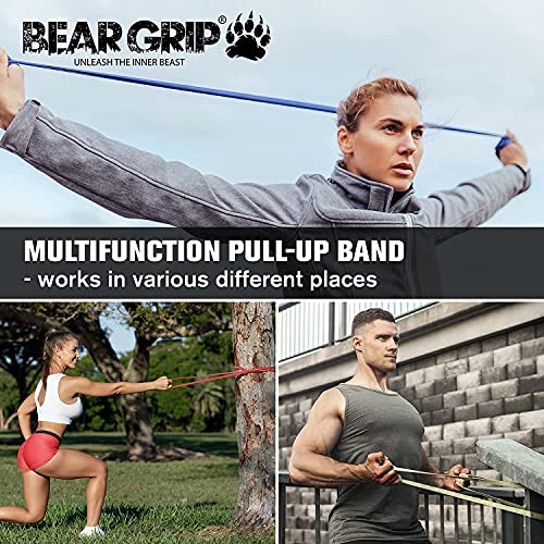 BEAR GRIP - Pull Up Assist Bands | Heavy Duty Resistance Bands for Assisted Pull Ups, Yoga, Stretch Mobility, Crossfit, Strength Training for Men