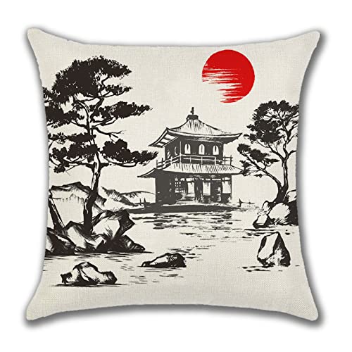 Ohok Outdoor Waterproof Cushion Covers 45x45 cm Pack of 4 Decorative Throw Cushion Covers Cushion Case for Sofa Couch Bed Living Room Outdoor Pat