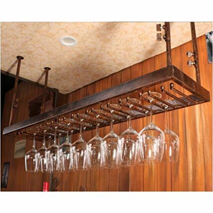 Ceiling Wine Rack Vintage Wrought Iron Metal Simple Style Multi-Function Living Room Creative Display Storage Wine Rack - Restaurant Kitchen Bar