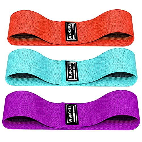 Amonax Fabric Resistance Bands Women, Glute Bands Female for Booty, Bands for Squat Exercise, Elastic Resistant Bands as Weight Loss Workout Equi