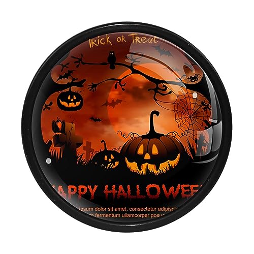 Halloween Spider Web Furniture Knobs Set of 4 for Home, Office, Kitchen, Bathroom Cabinet, Dresser and Cupboard