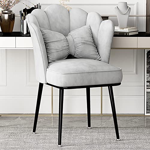 office chair gaming chair computer chair Velvet Vanity Chair with Black Legs,Modern Wide Side Dining Chairs No Wheels Upholstery Cute Make Up Cha