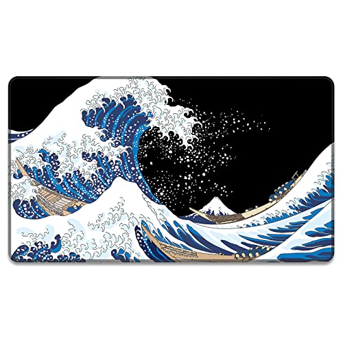 Rnivvi Front Door Mat, 30"x17" Wave Theme Indoor Outdoor Welcome Mat, Heavy Duty Low Profile Anti-Slip Entryway Rug for Home Entrance, Floor, Pat