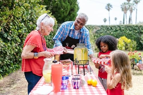 Rammento Vintage Glass Drinks Dispenser with Stand - 4L Thirst Quencher Dispenser Glass Still or Fizzy Drink Dispenser with Tap & Stand for Parti