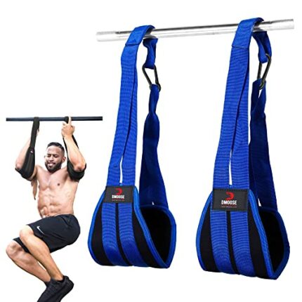 DMoose Fitness Hanging Ab Straps for Abdominal Muscle Building and Core Strength Training, Arm Support for Ab Workouts, Padded Knee Raise Straps