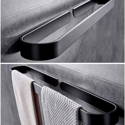 Kitchen Dish Towel Holder Wall Mounted, Self Adhesive Hand Towel Holder Black, Modern Design Hand Towel Holder, Self Adhesive Hand Towel Hanger B