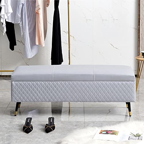 Storage Ottoman Bench for Bedroom, Premium Storage Bench End of Bed Upholstered Bench, Modern Bedroom Bench Entryway Bench Ottoman, for Bedroom,
