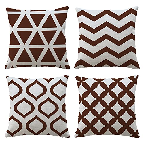 Hangood Waterproof Cushion Covers Outdoor Garden Geometry Set of 4pcs Throw Pillow Case Home Decorative Sofa Protectors Chair Living Room Yellow