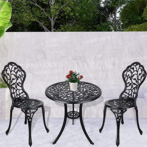 TJLSS 3 Piece Garden Patio Bistro Table and Chairs, Cast Aluminum Garden Dining Set for Outdoor Patio Yard Porch Balconyb (Color : A, Size : Tail
