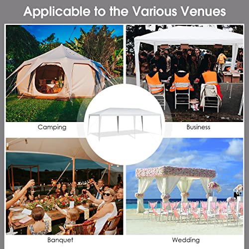 MIAOZI 10'x20' Outdoor Party Wedding Tent Heavy Duty Canopy Pavilion White Powder Coated Steel