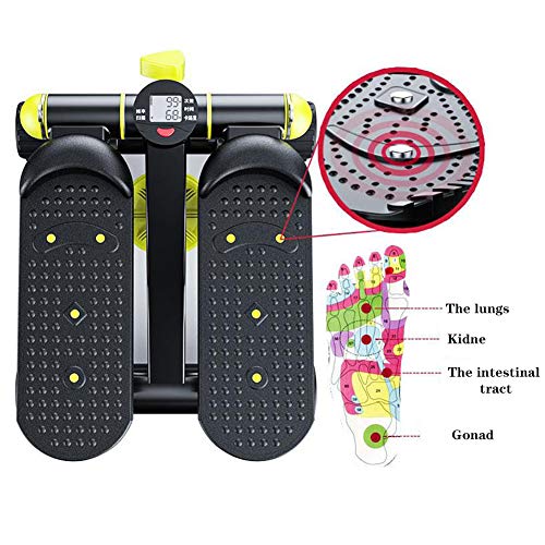 ALREMO HUANGXING - 2In1 Stepper with LCD Display, Body Sculpture Lateral Twist Stepper, Hydraulic Mini Weight Loss Slim Legs Plastic Fitness Equi