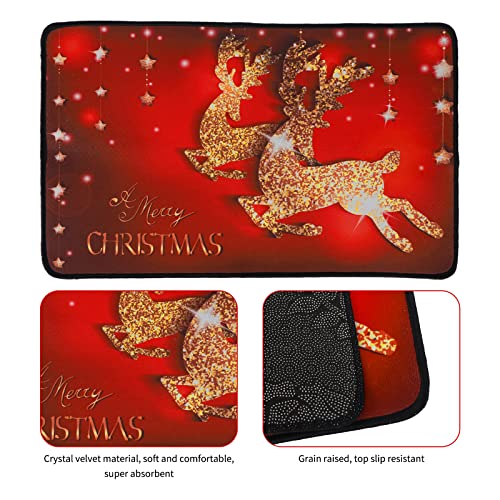 Christmas Doormat Christmas Decorations Entrance Door Mat Cute Reindeer Non Slip Indoor Outdoor Front Door Bathroom Entrance Mats for Xmas Home O