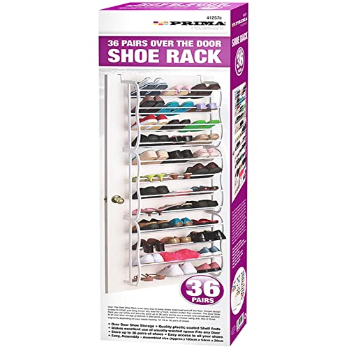 NTI PRIMA Over The Door Shoe Rack | Hanging Organizer Storage Space Saver Shoes Hanger 12 Tier Shelf Stand Multi-layer Box Easy Installation Hall