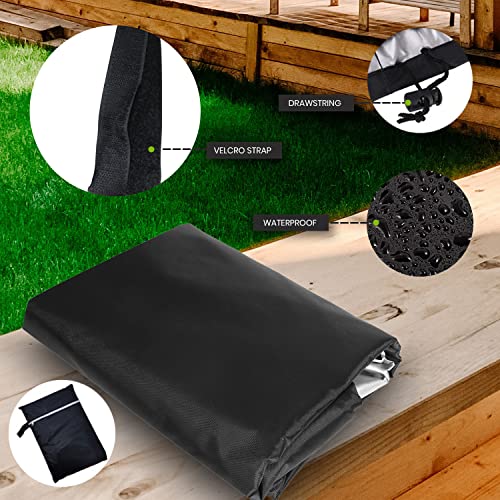 HandyAndy Patio Furniture Cover (Rectangular 124" L x 63" W x 29" H) - Waterproof Covers for Outdoor Seating - Great for Patio Dining Tables, Gar