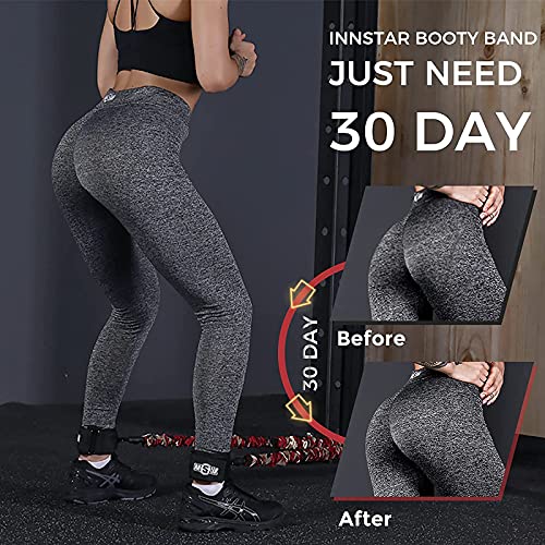 INNSTAR Booty Resistance Band Glute Cord Cable Machine for Hip Home Workout Cable Kickbacks with Instructions & Carry Bag
