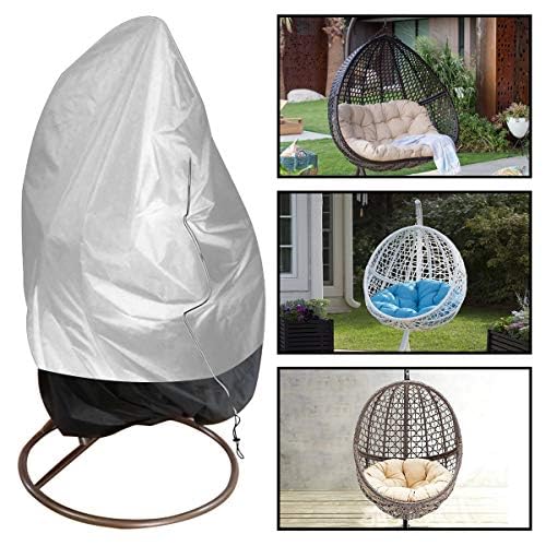 DOOGDOOG Eggs Swing Chair Cover,Patio Hanging Chair Cover Swing Seat Patio Cocoon Chair Garden Furniture Protective Cover with Zipper(H200x120cm)