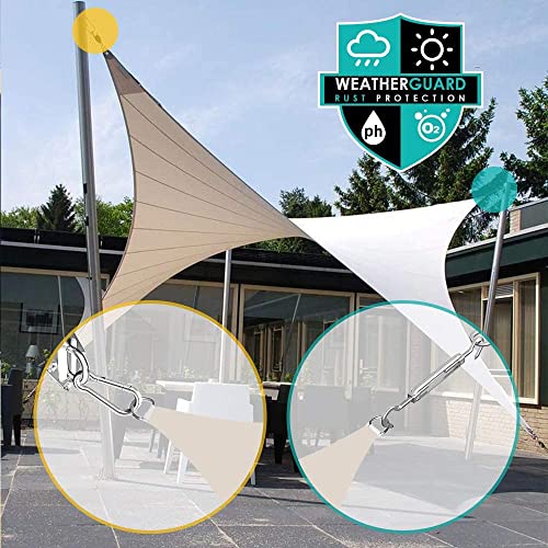 EVERSEE Sun Shade Sail Fixing Kit - Sail Shade Hardware Kit 304 Stainless Steel, Sun Shade Sail Hardware Kit for Garden Rectangle/Square, Heavy D