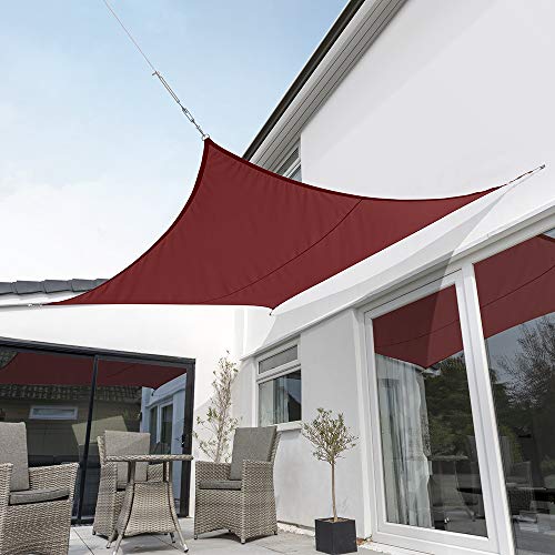 Kookaburra Waterproof Garden Sun Shade Sail Canopy in Wine 98% UV Block (3m Square)