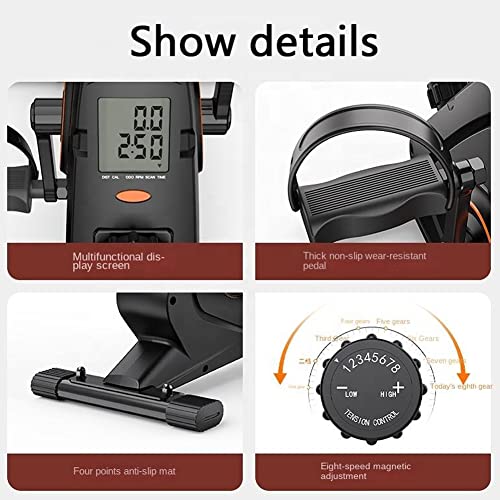 Under Desk Elliptical Machine, Adjustable 8 Speeds Elliptical Trainer with LED Display, Seated Pedal Exerciser, Compact Portable Elliptical Stepp