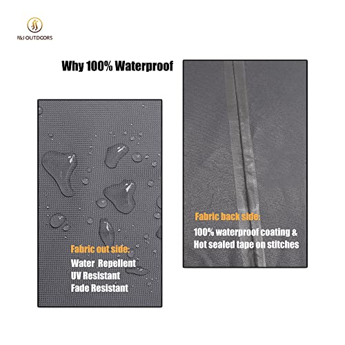 F&J Outdoors Garden Furniture Covers, Waterproof UV Resistant Anti-Fading X-Large Cover for Round Table with Chairs Set, 279.5cm(110 inch) Diamet