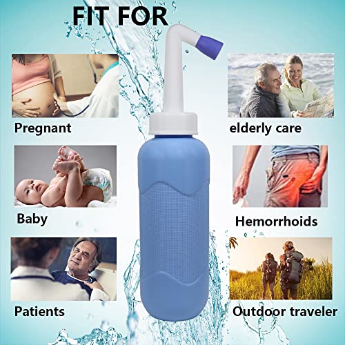 Portable Bidet Sprayer, Travel Bidet Bottle for Personal Hygiene, Handheld Bidet Spray without Compressed Air, Bottle with Mop 500ml