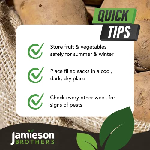 Hessian Sack for Storing Potatoes & Vegetable Storage Bags – 3 Pack – Holds up to 25kg – 84cm x 50cm – Store Fruit & Root Crops – Great for Farme