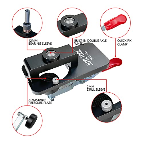 JUYLTOOL 35MM Cabinet Hinge Jig Drilling Hole Puncher,Concealed Hinge Jig Accurate Locking Woodworking Dowel Jig Drill Guide Locator for Cabinets