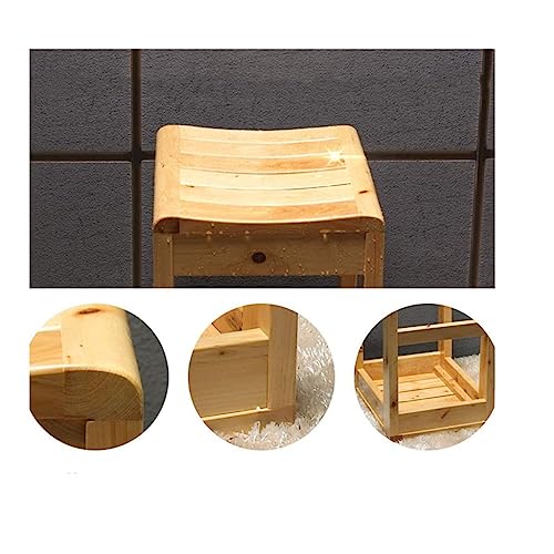 LUKEO Stools - Bath Stool Waterproof Bathroom Stool Bath Stool Solid Wood Wooden Bench Antiseptic Non-slip Shower Stool Household Small Bench