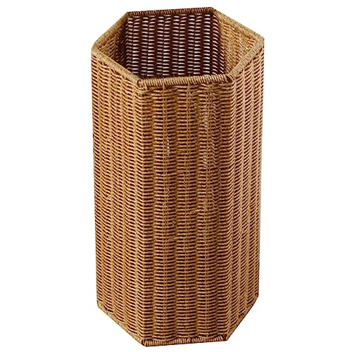 OSALADI Yoga Mats Woven Umbrella Stand Rattan Basket Freestanding Canes Walking Sticks Holder Umbrella Basket Tall Basket Floor Woven Bucket for