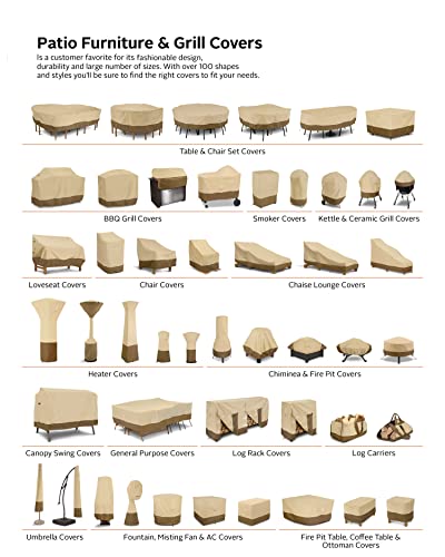 Classic Accessories 78972 Veranda Water-Resistant, Stackable Garden Chair Cover, Pebble/Bark/Earth (64cm)