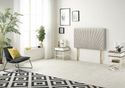 Somnior Beds Bed Centre Platinum Small Single 82cm Plush Silver Headboard With Wooden Struts