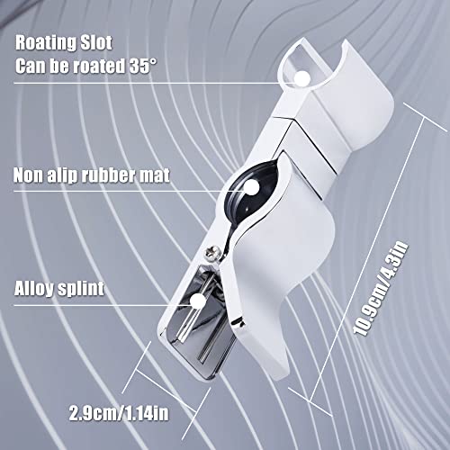 Shower Head Holder Clamp 35°Rotation Adjustable Shower Head Bracket No Drilling Universal 20-29mm Shower Holder Bracket Replacement for Bathroom