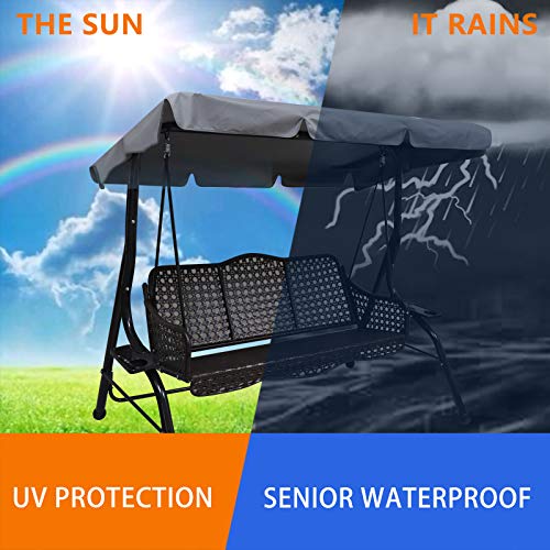 Replacement Canopy Garden Swing Seat Chair, Swing Chair Canopy Replacement, Swing Canopy Cover, Waterproof/UV Resistant Cover Patio Hammock Cover