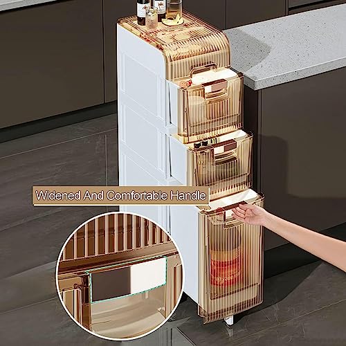 Plastic Storage Bins, 3 Tier Drawers Plastic Home Storage Organizer, Tall Thin Cabinet for Bedroom, Bathroom, Office, Laundry, Kitchen, Craft Roo