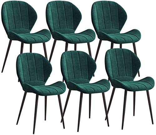 Modern Kitchen Dining Room Chairs Set Of 6 Velvet Dining Chairs Soft Seat With Black Metal Legs Kitchen Chairs For Kitchen Restaurant Modern Offi