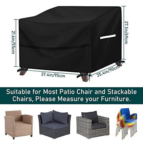 Garden Chair Covers 1PC, Outdoor Seat Covers Waterproof 210D Outdoor Patio Chair Covers Oxford Fabric Garden Furniture Covers for Lawn Sofa Chair