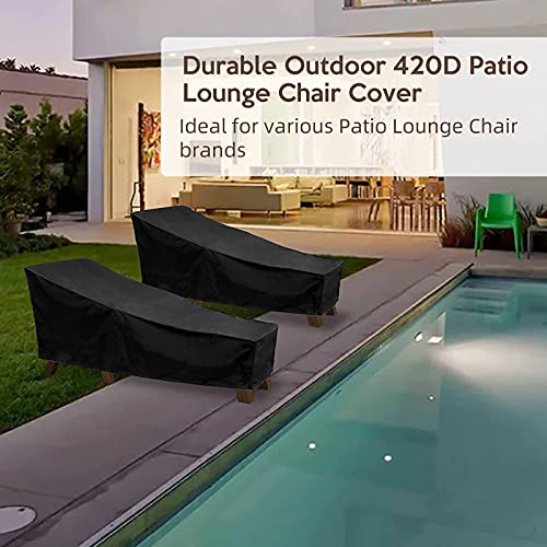 WorthPlanet Sun Lounger Cover 420D Oxford Fabric Garden Sunbed Cover 208 x 75 x 40/80cm Waterproof Patio Chaise Lounge Cover for Outdoor Garden Y