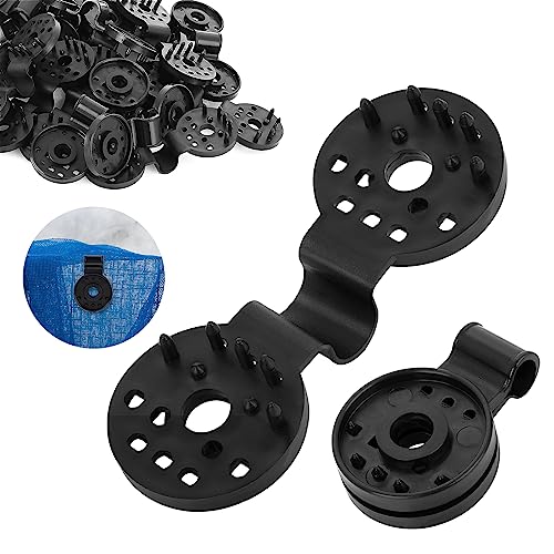 Grevosea 20 Pieces Shade Cloth Plastic Clips Sun Shade Clips Shade Cloth Heavy Duty Lock Grip Round Shade Netting Clips for Outdoor Garden Sun Sh
