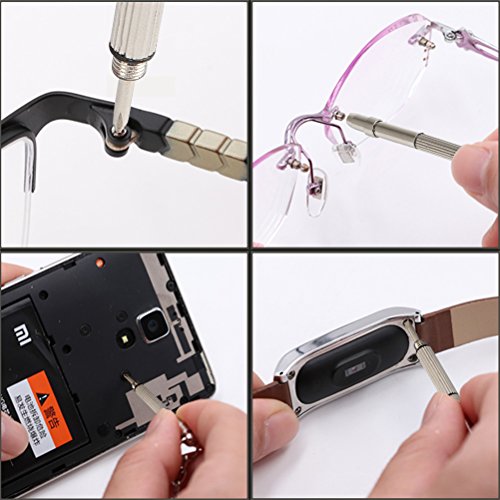 FOROREH Mini screws Glasses Screws Stainless steel Glass repair kit Screws, Micro screws Repair kit with screwdriver tweezers Glasses, sunglasses